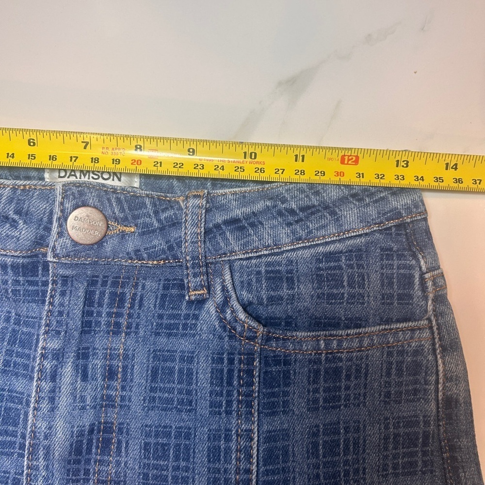 Damson Madder Tovie Mid Rise Straight Leg Laser Check Jeans Sz. 4 - Picture 15 of 16